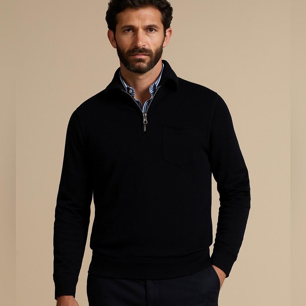 [xs] DUCHAMP Sweatshirt London ¼ Zip Men’s XS – Black